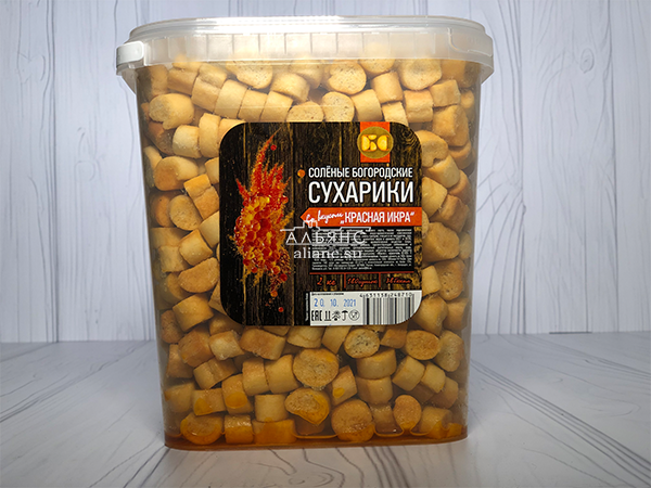 Сухарики с красной икрой в Кургане