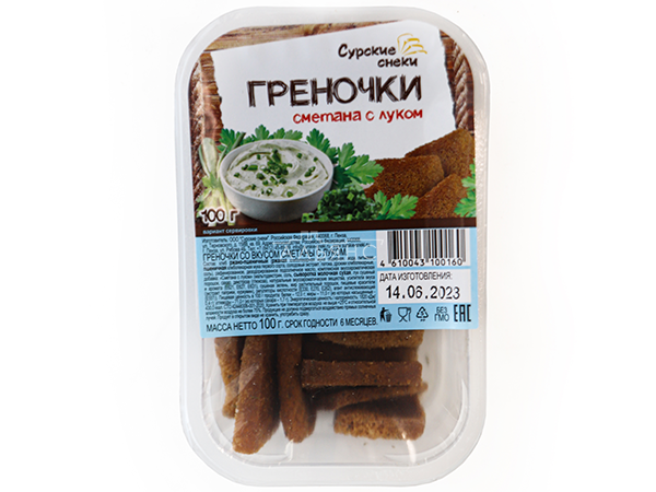 Сурские гренки Сметана с луком (100 гр) в Кургане