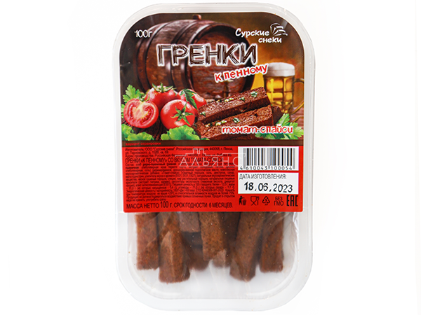 Сурские гренки Томат спайси (100 гр) в Кургане