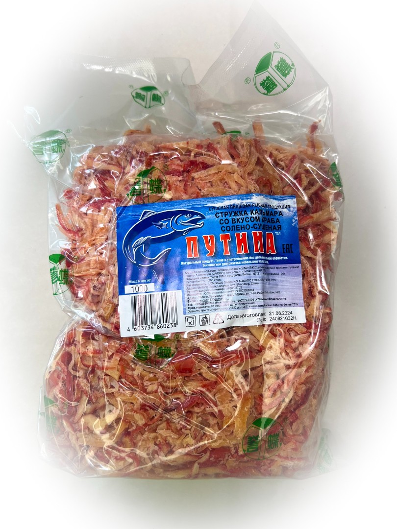 Кальмар стружка со вкусом краба "Розовая" (ПУТИНА) в Кургане